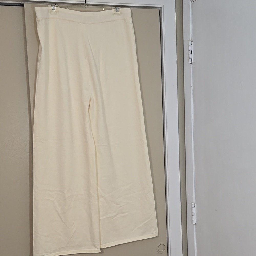 Unbranded Cream Wide Leg Yoga Pants with Drawstring Size XL - Picture 4 of 6